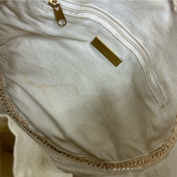 International Concepts Melania Circle Natural Tan Straw Circle Leopard Handbag - Picture 13 of 14